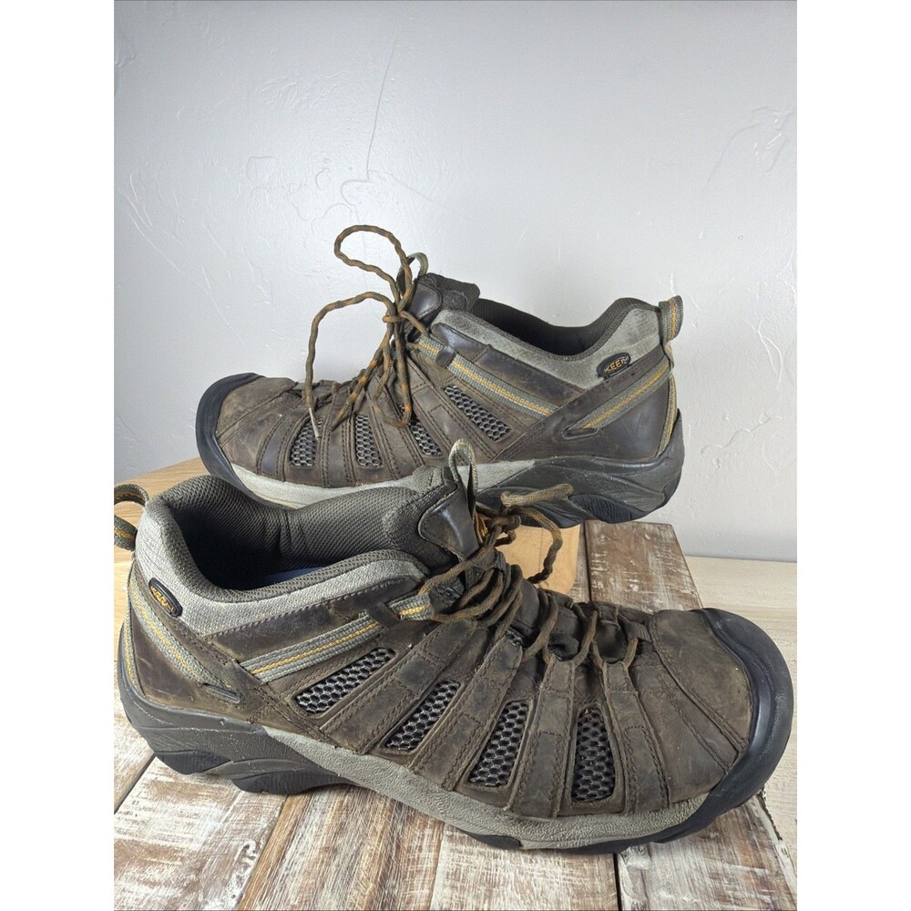 Keen Voyageur Low Hiking Shoes Men 14 Brown Leather Mesh